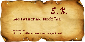 Sedlatschek Noémi névjegykártya